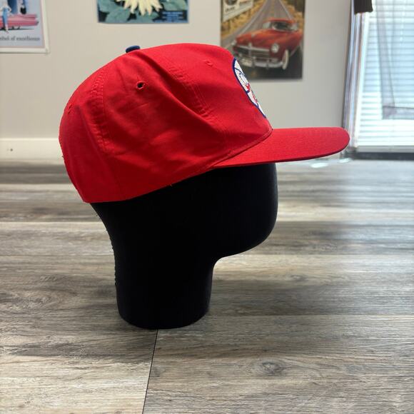 Vintage NBA Philadelphia 76ers Embroidered Logo Red Adjustable Snapback Cap Hat - Picture 3 of 8